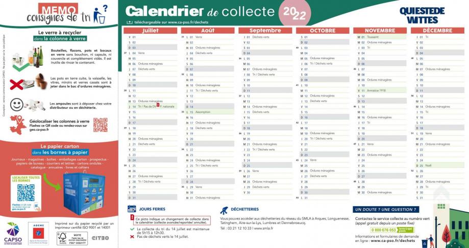 Calendrier De Collecte Des Déchets 2022 Cholet