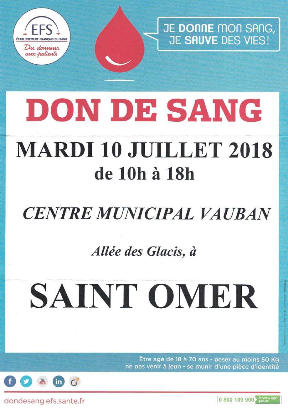 Don de sang 10 juillet