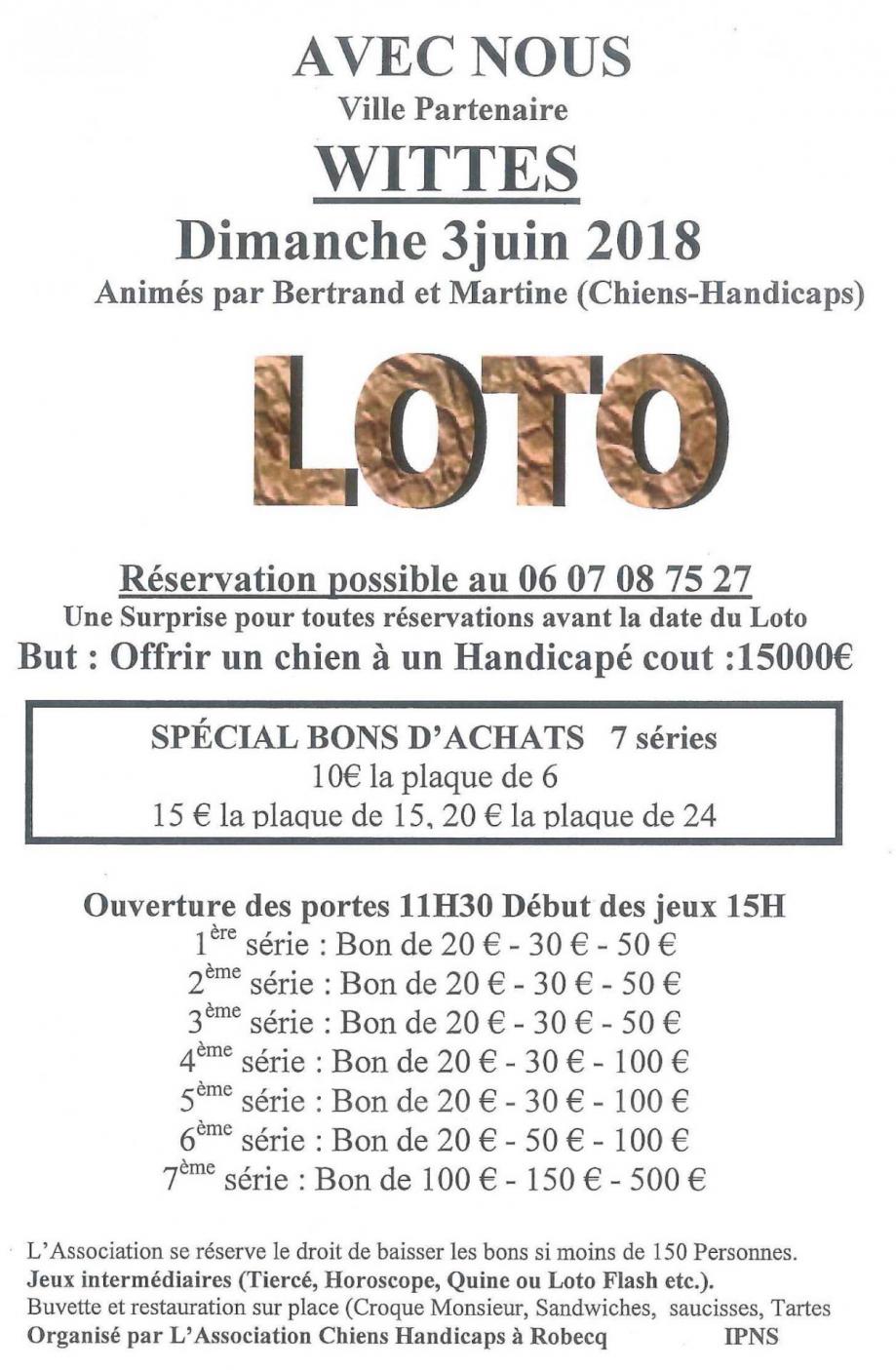 Loto chiens handicap