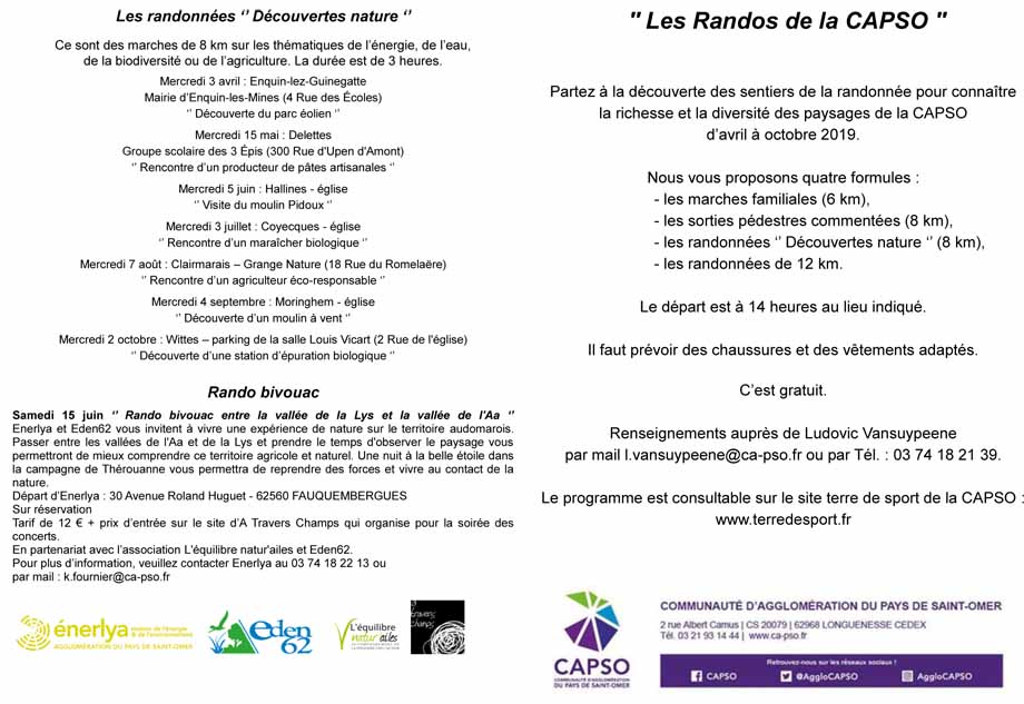 Programme randonnees capso 2019