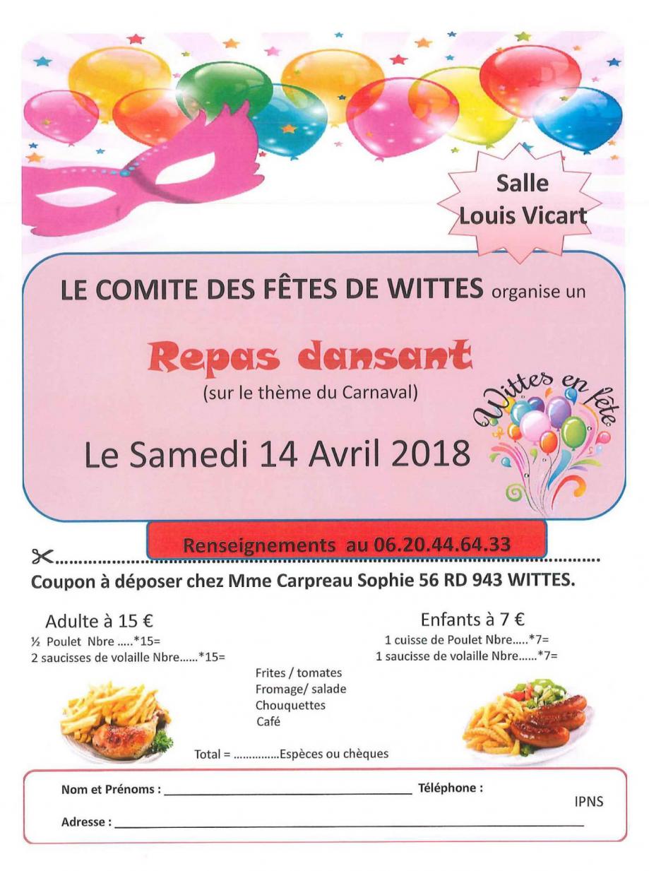 Repas dansant du comite des fetes