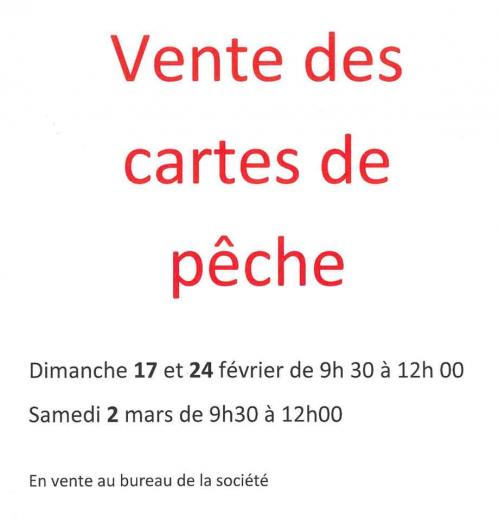 Vente des cartes de peche