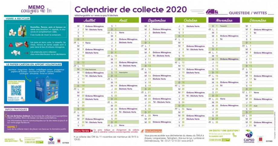 Wittes calendrier collecte 2